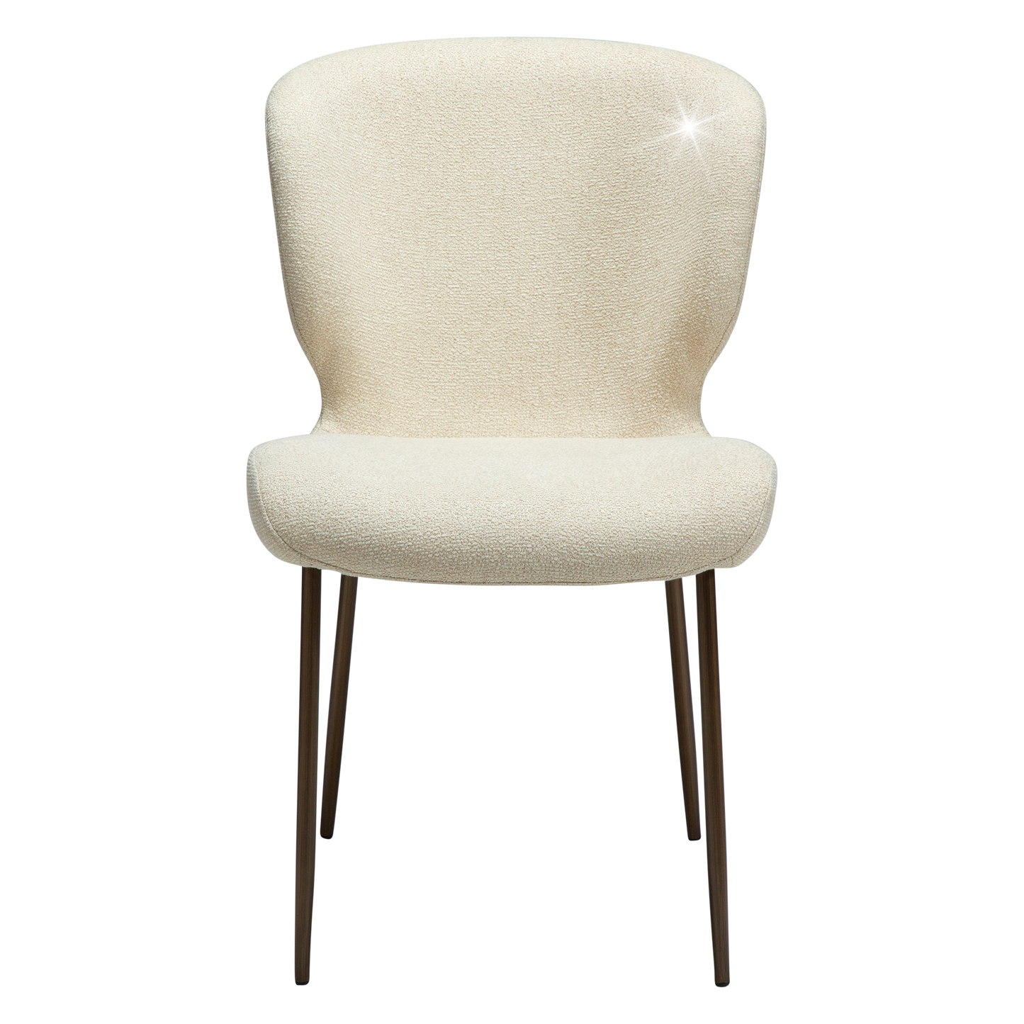 [var:Bezug=Frosted Almond Bouclé-Gewebe mit Schimmer & antiken Messingbeinen] GLORY Stuhl