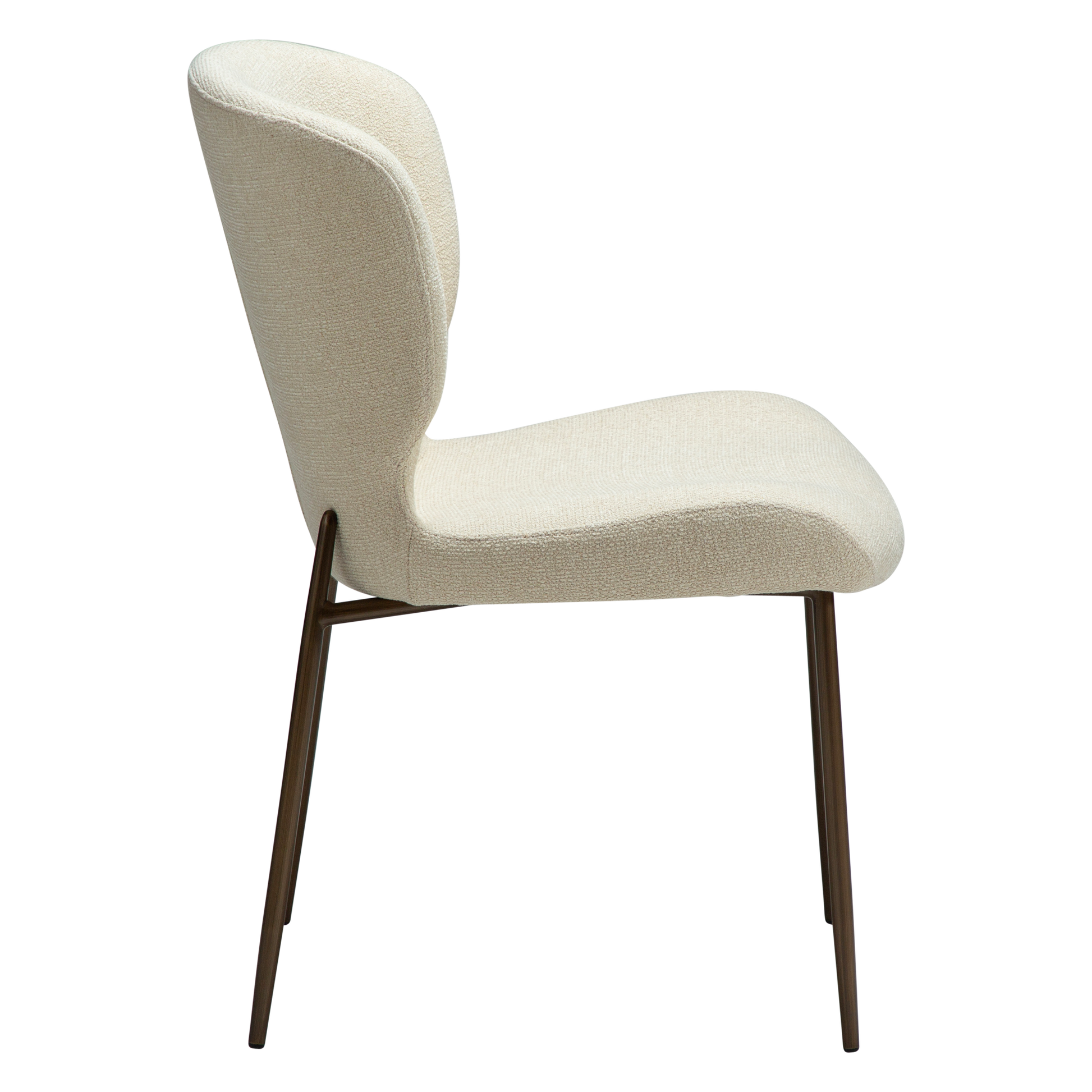 [var:Bezug=Frosted Almond Bouclé-Gewebe mit Schimmer & antiken Messingbeinen] GLORY Stuhl