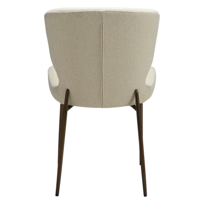 [var:Bezug=Frosted Almond Bouclé-Gewebe mit Schimmer & antiken Messingbeinen] GLORY Stuhl