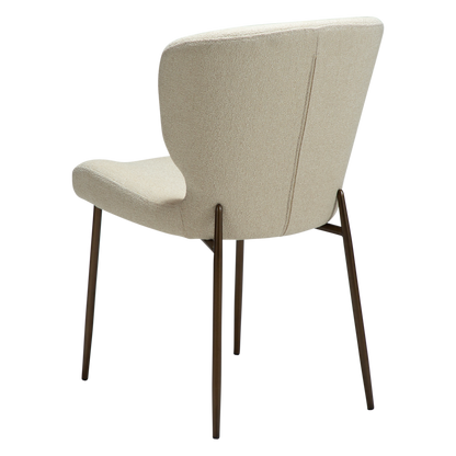 [var:Bezug=Frosted Almond Bouclé-Gewebe mit Schimmer & antiken Messingbeinen] GLORY Stuhl