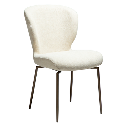 [var:Bezug=Frosted Almond Bouclé-Gewebe mit Schimmer und antiken Messing-Drehbeinen] GLORY Drehstuhl