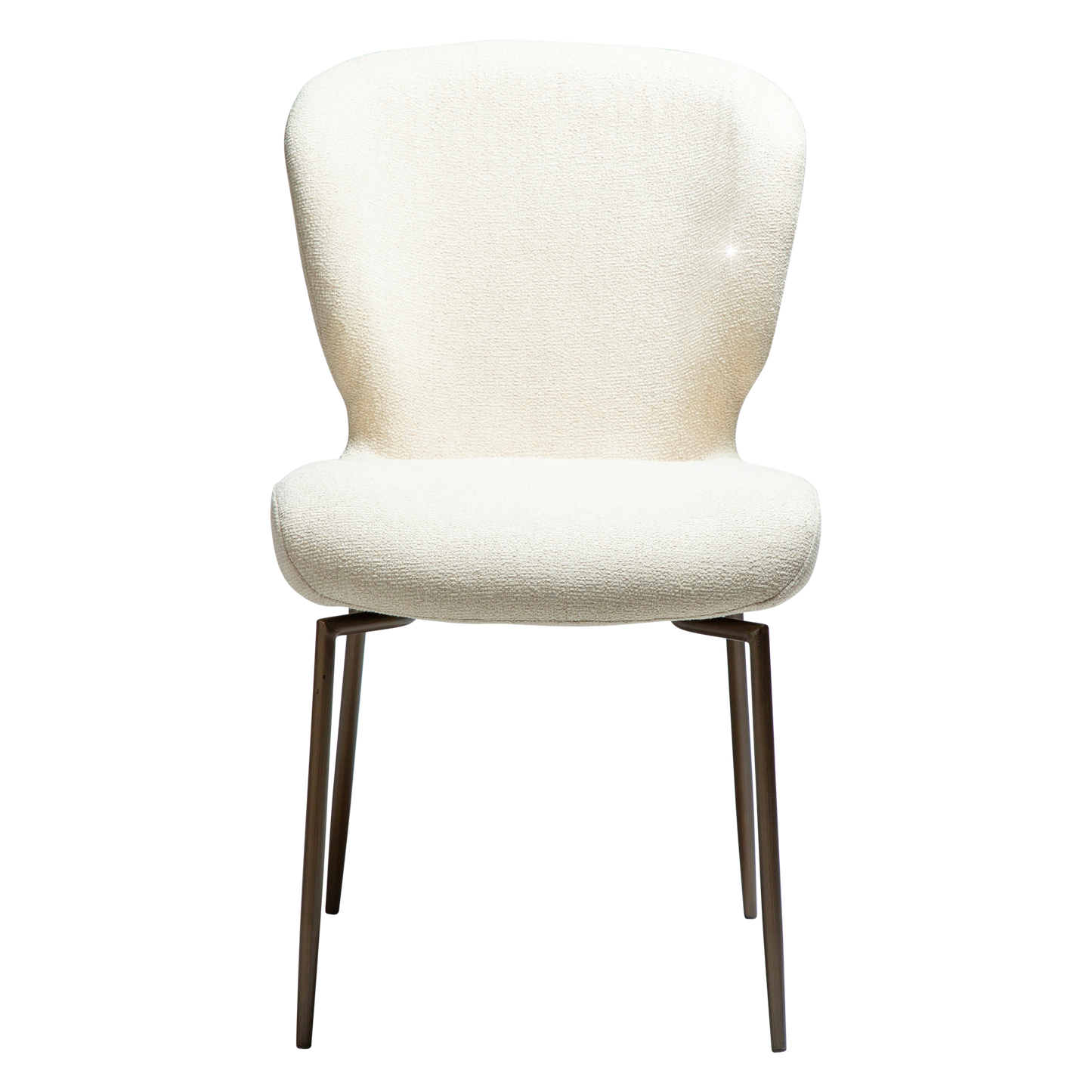 [var:Bezug=Frosted Almond Bouclé-Gewebe mit Schimmer und antiken Messing-Drehbeinen] GLORY Drehstuhl