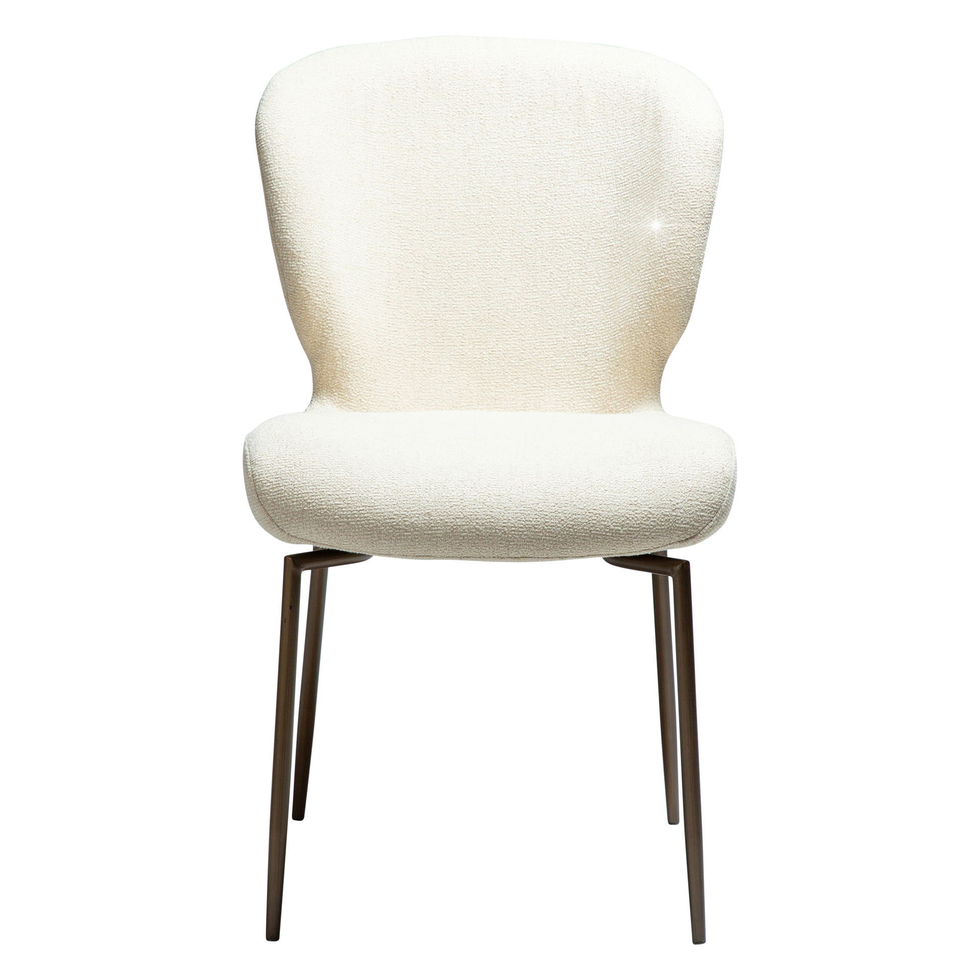 [var:Bezug=Frosted Almond Bouclé-Gewebe mit Schimmer und antiken Messing-Drehbeinen] GLORY Drehstuhl