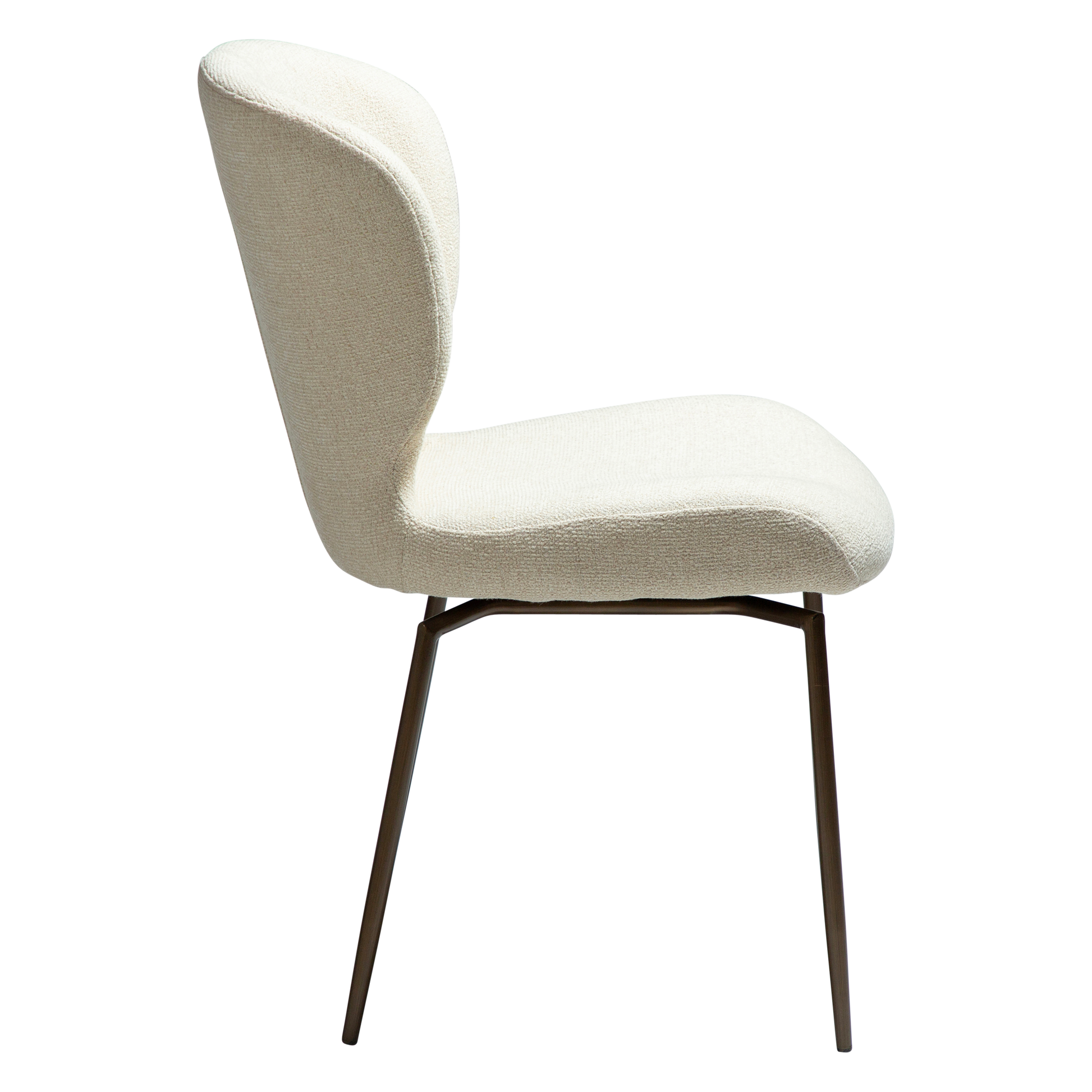 [var:Bezug=Frosted Almond Bouclé-Gewebe mit Schimmer und antiken Messing-Drehbeinen] GLORY Drehstuhl