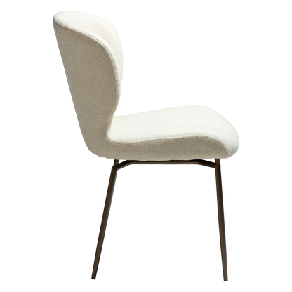 [var:Bezug=Frosted Almond Bouclé-Gewebe mit Schimmer und antiken Messing-Drehbeinen] GLORY Drehstuhl