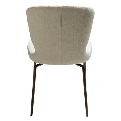 [var:Bezug=Frosted Almond Bouclé-Gewebe mit Schimmer und antiken Messing-Drehbeinen] GLORY Drehstuhl