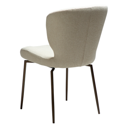 [var:Bezug=Frosted Almond Bouclé-Gewebe mit Schimmer und antiken Messing-Drehbeinen] GLORY Drehstuhl