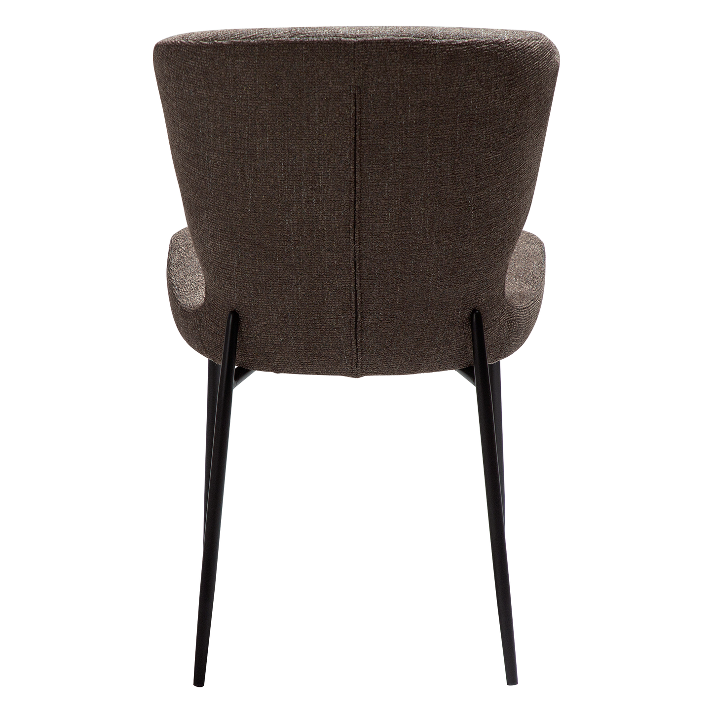 [var:Bezug=Hauptsächlich braunes Bouclé-Gewebe mit schwarzen Metallbeinen] GLORY Stuhl