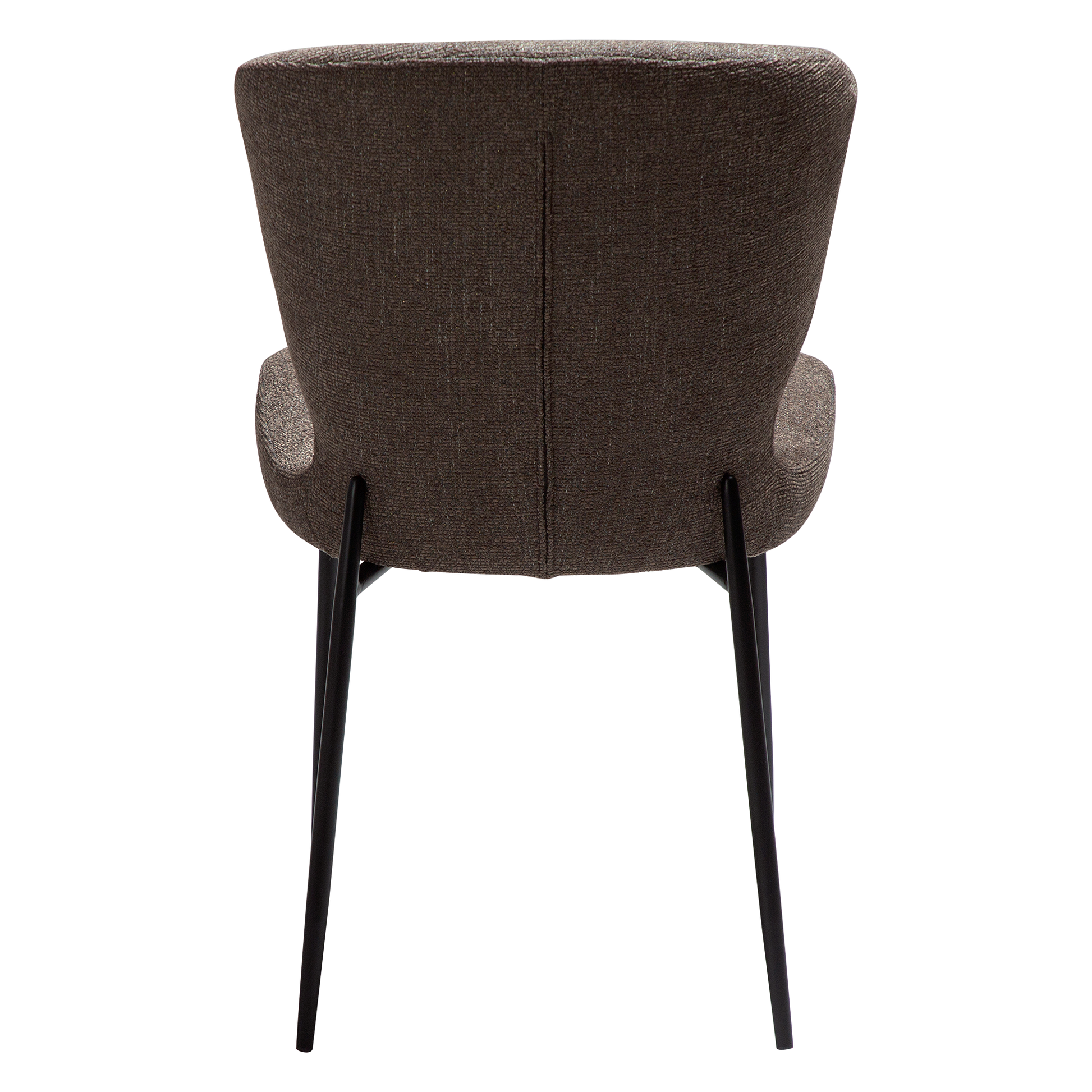 [var:Bezug=Hauptsächlich braunes Bouclé-Gewebe mit schwarzen Metallbeinen] GLORY Stuhl