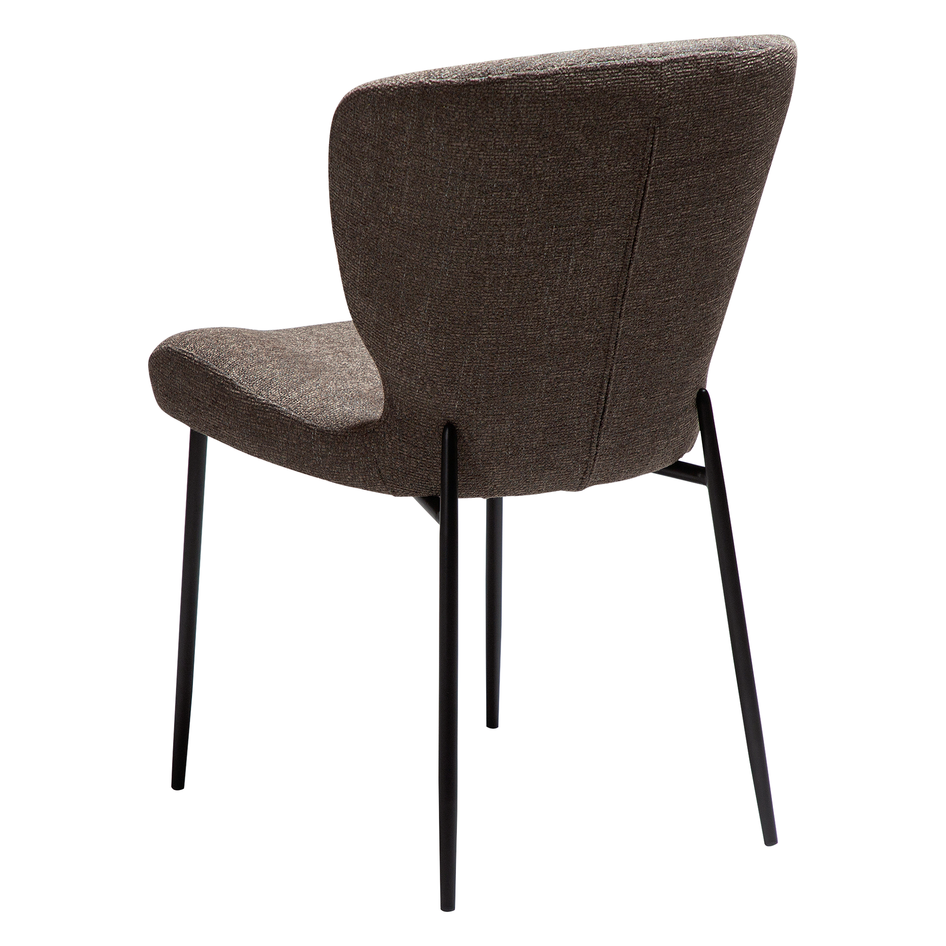 [var:Bezug=Hauptsächlich braunes Bouclé-Gewebe mit schwarzen Metallbeinen] GLORY Stuhl