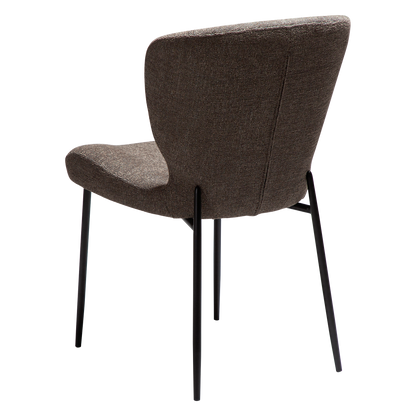 [var:Bezug=Hauptsächlich braunes Bouclé-Gewebe mit schwarzen Metallbeinen] GLORY Stuhl