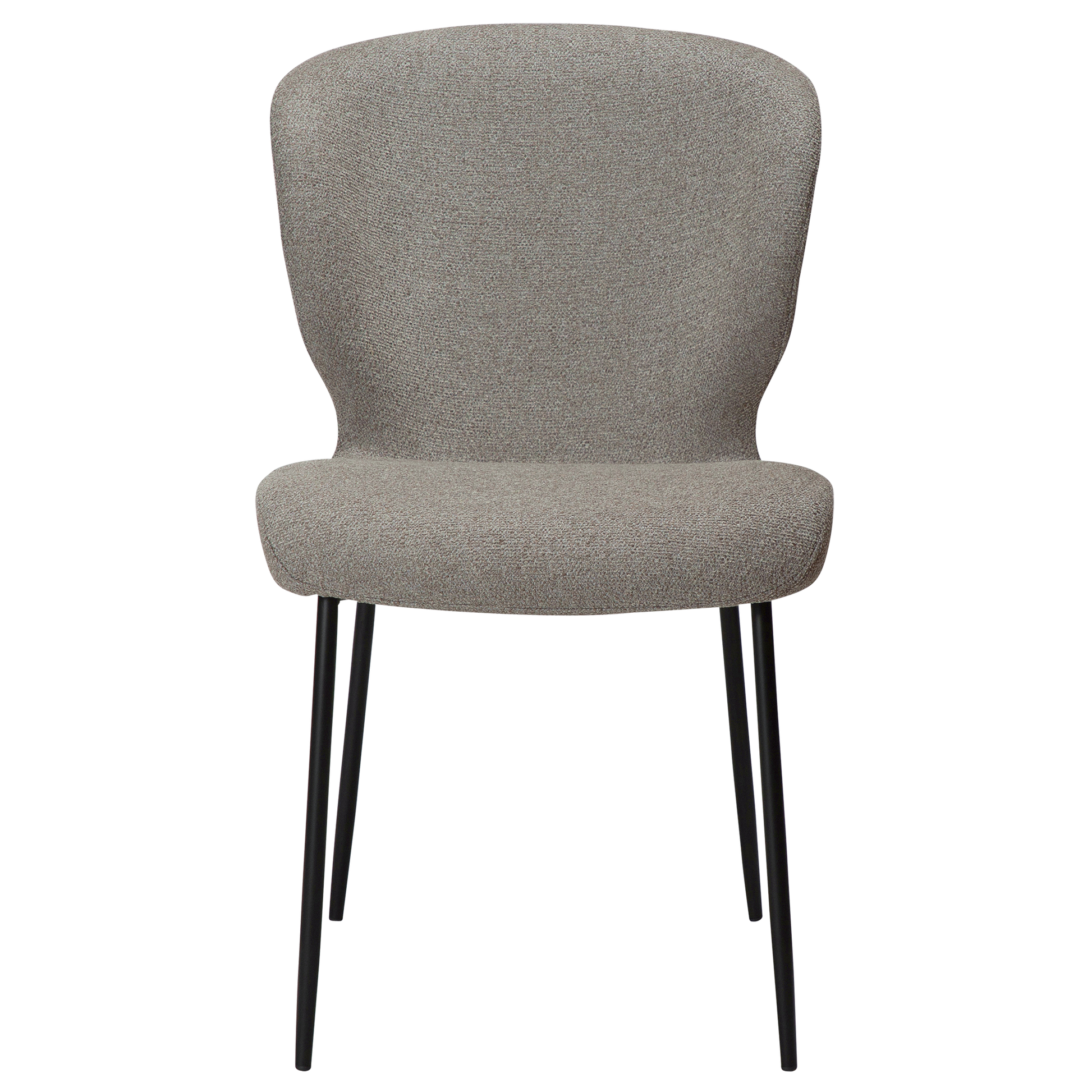 [var:Bezug=kiesel erdfarben Bouclé-Stoff mit schwarzen Metallbeinen] GLORY Stuhl