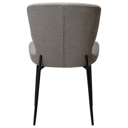 [var:Bezug=kiesel erdfarben Bouclé-Stoff mit schwarzen Metallbeinen] GLORY Stuhl