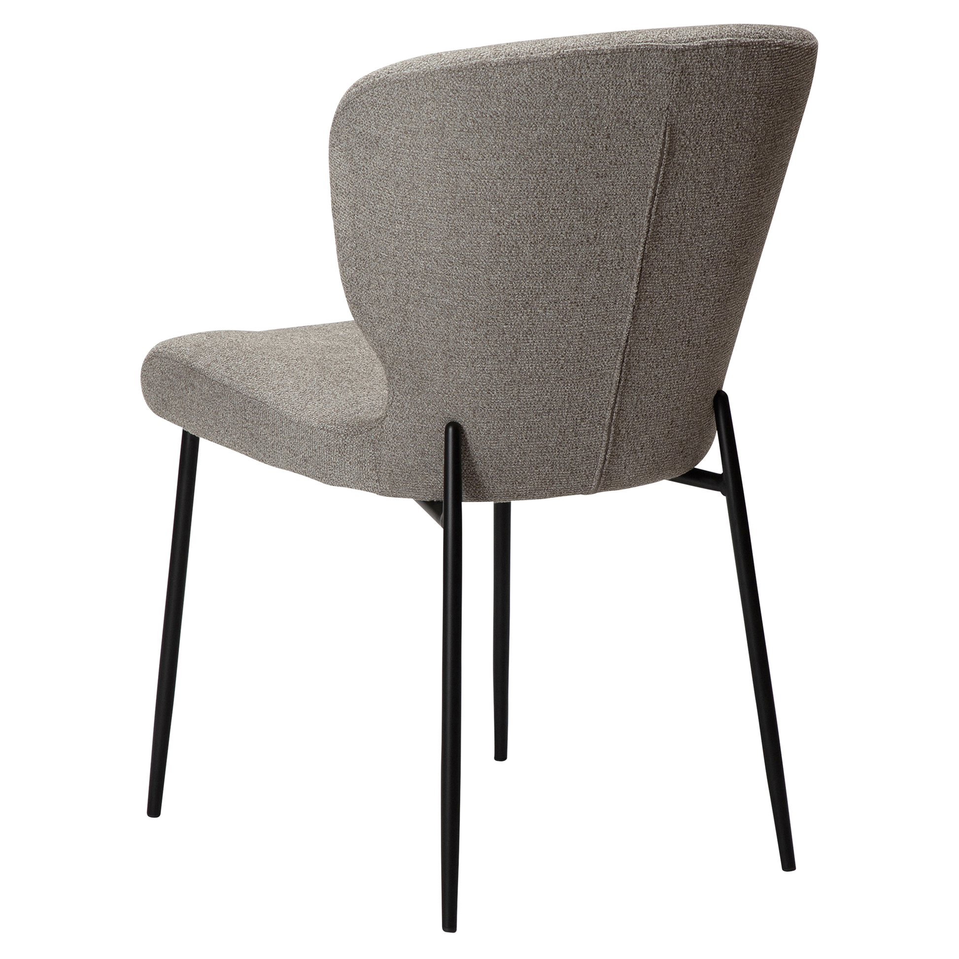 [var:Bezug=kiesel erdfarben Bouclé-Stoff mit schwarzen Metallbeinen] GLORY Stuhl