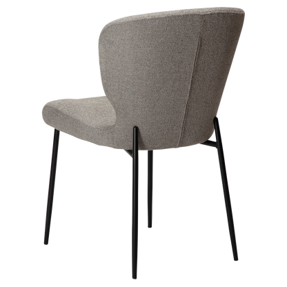 [var:Bezug=kiesel erdfarben Bouclé-Stoff mit schwarzen Metallbeinen] GLORY Stuhl