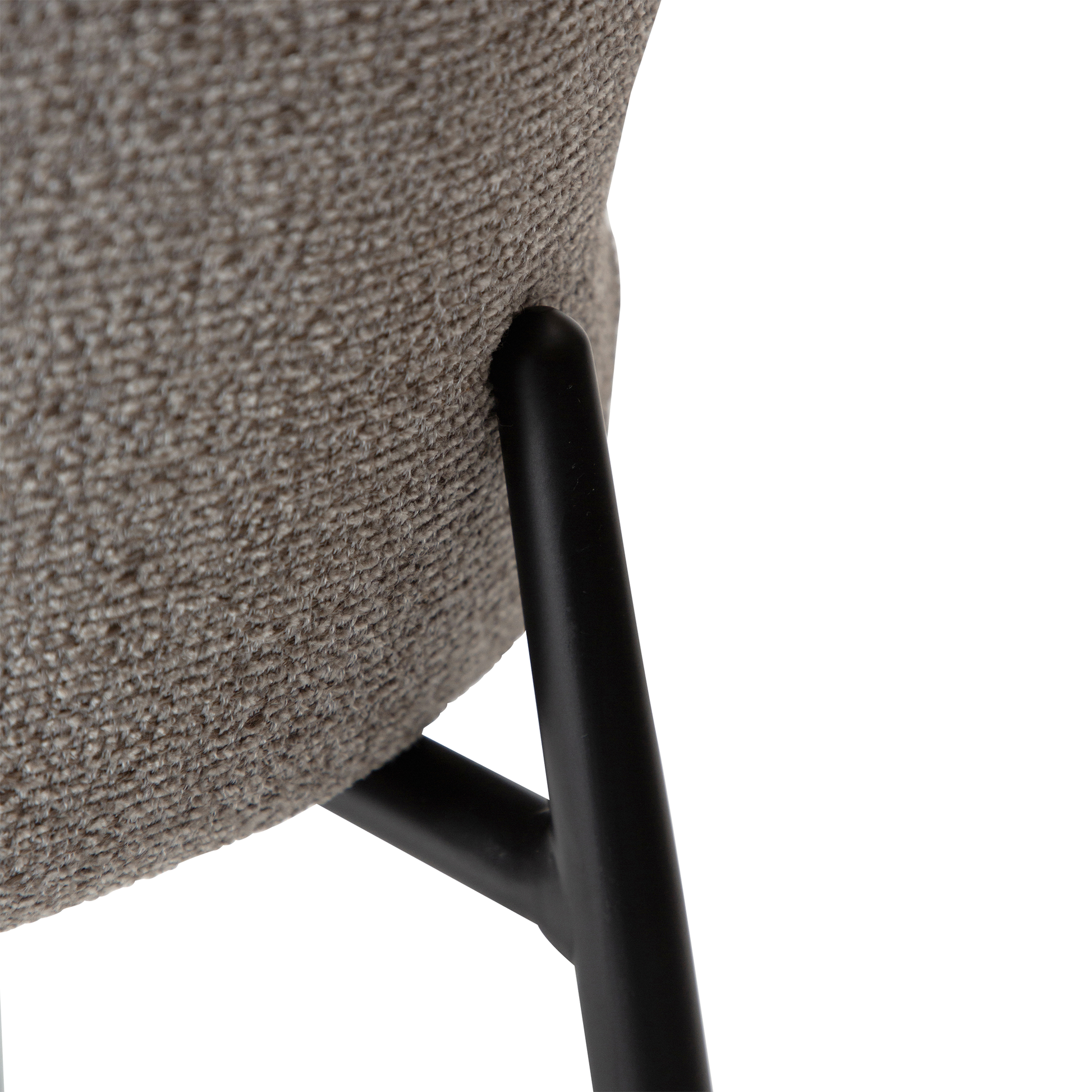 [var:Bezug=kiesel erdfarben Bouclé-Stoff mit schwarzen Metallbeinen] GLORY Stuhl