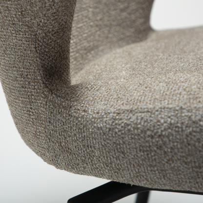 [var:Bezug=Kiesel-Erde Bouclé-Stoff mit schwarzen Schwenkbeinen] GLORY Drehstuhl