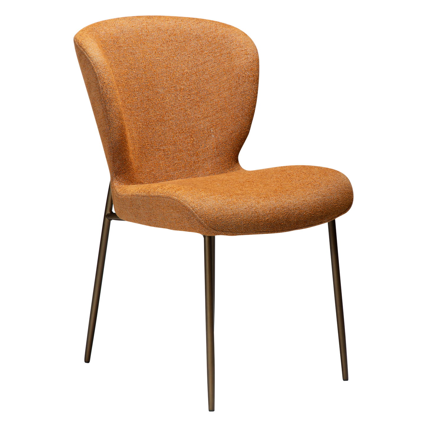 [var:Bezug=Kürbisgewürz Bouclé-Stoff mit antiken Messingbeinen] GLORY Stuhl