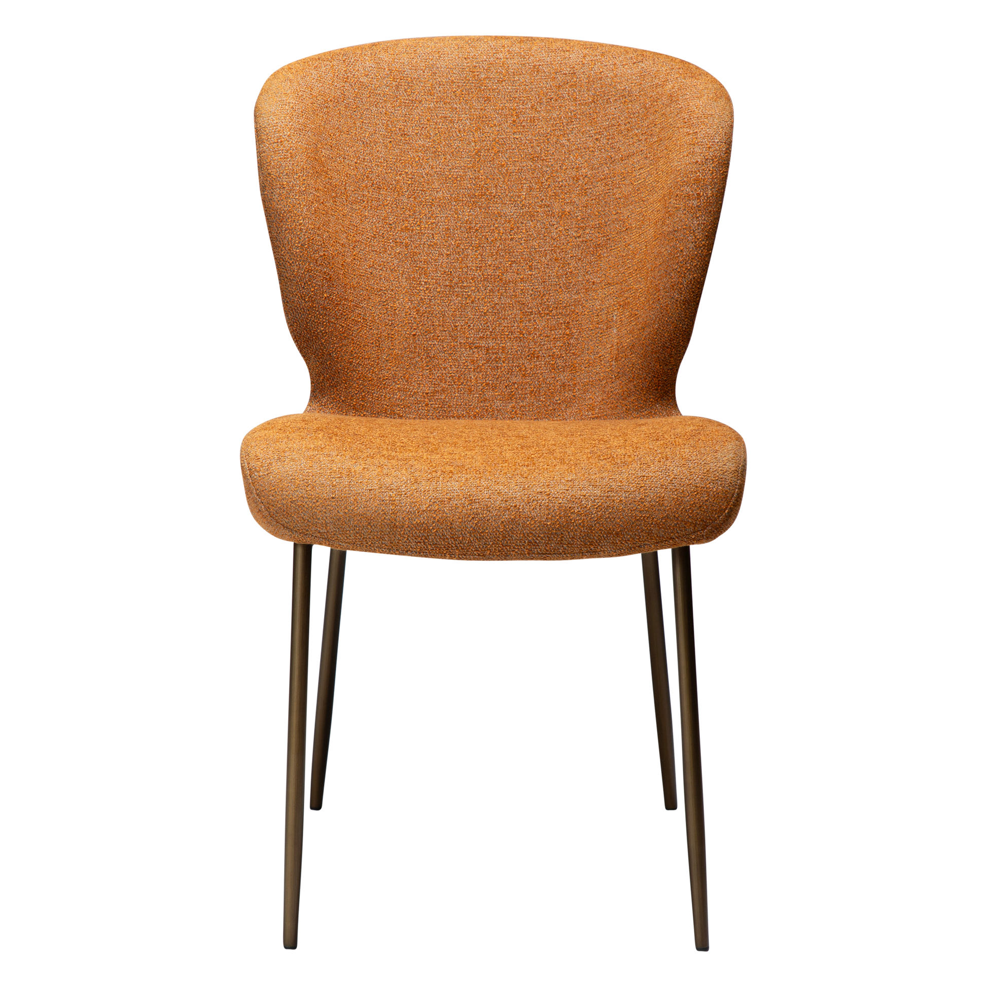 [var:Bezug=Kürbisgewürz Bouclé-Stoff mit antiken Messingbeinen] GLORY Stuhl