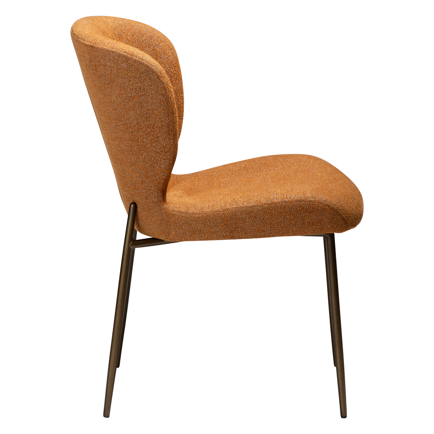 [var:Bezug=Kürbisgewürz Bouclé-Stoff mit antiken Messingbeinen] GLORY Stuhl