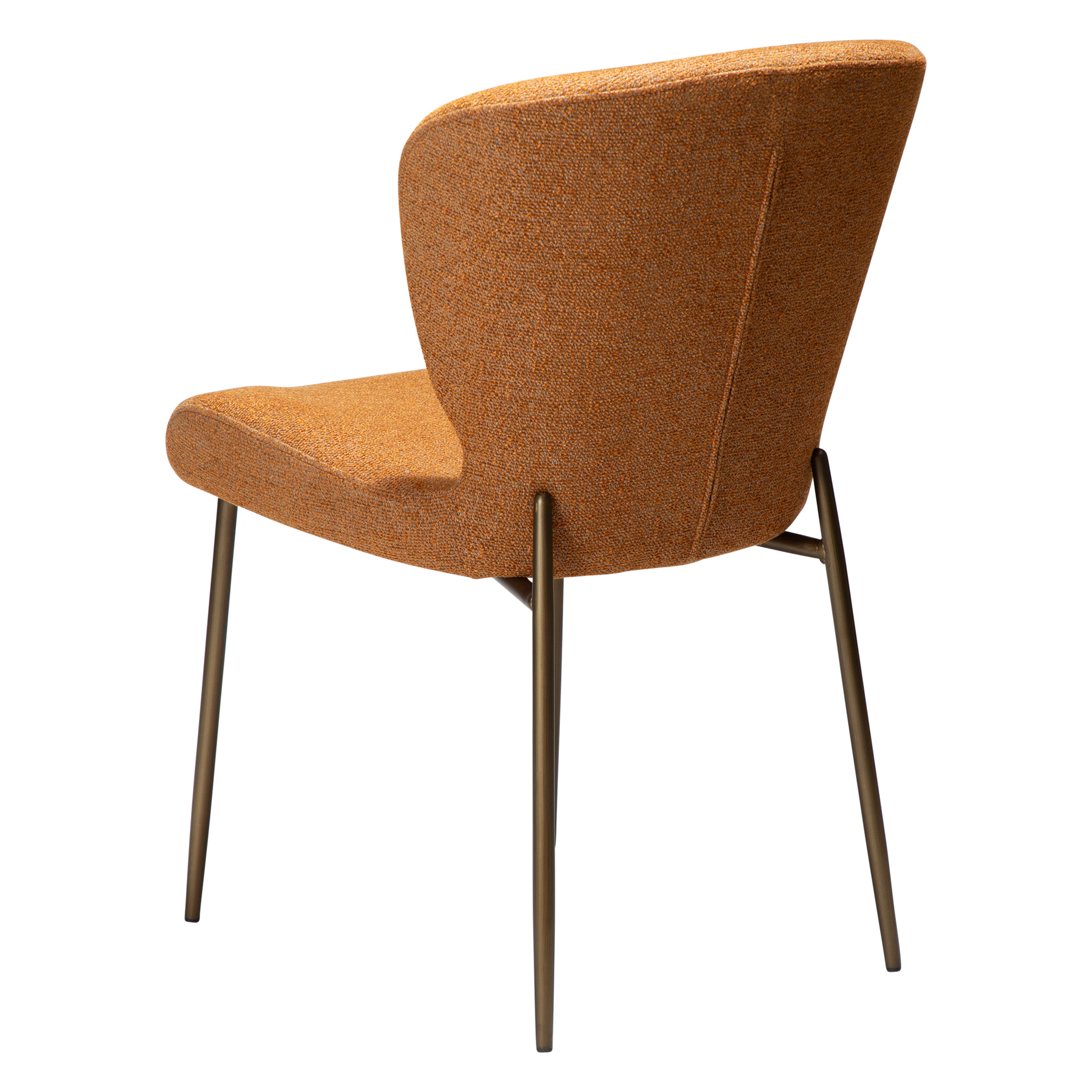 [var:Bezug=Kürbisgewürz Bouclé-Stoff mit antiken Messingbeinen] GLORY Stuhl