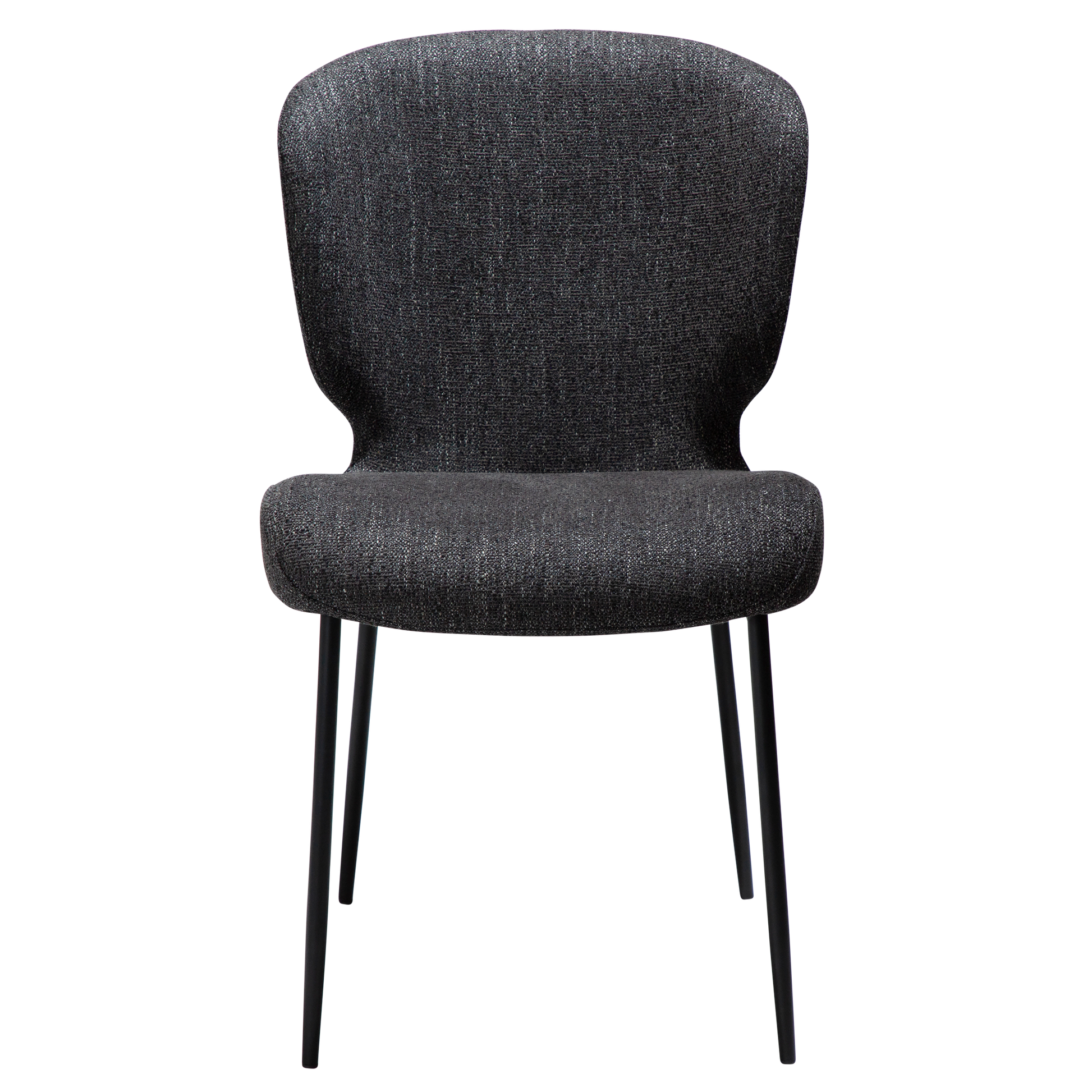 [var:Bezug=rabenschwarz schwarz Bouclé-Stoff mit schwarzen Metallbeinen] GLORY Stuhl