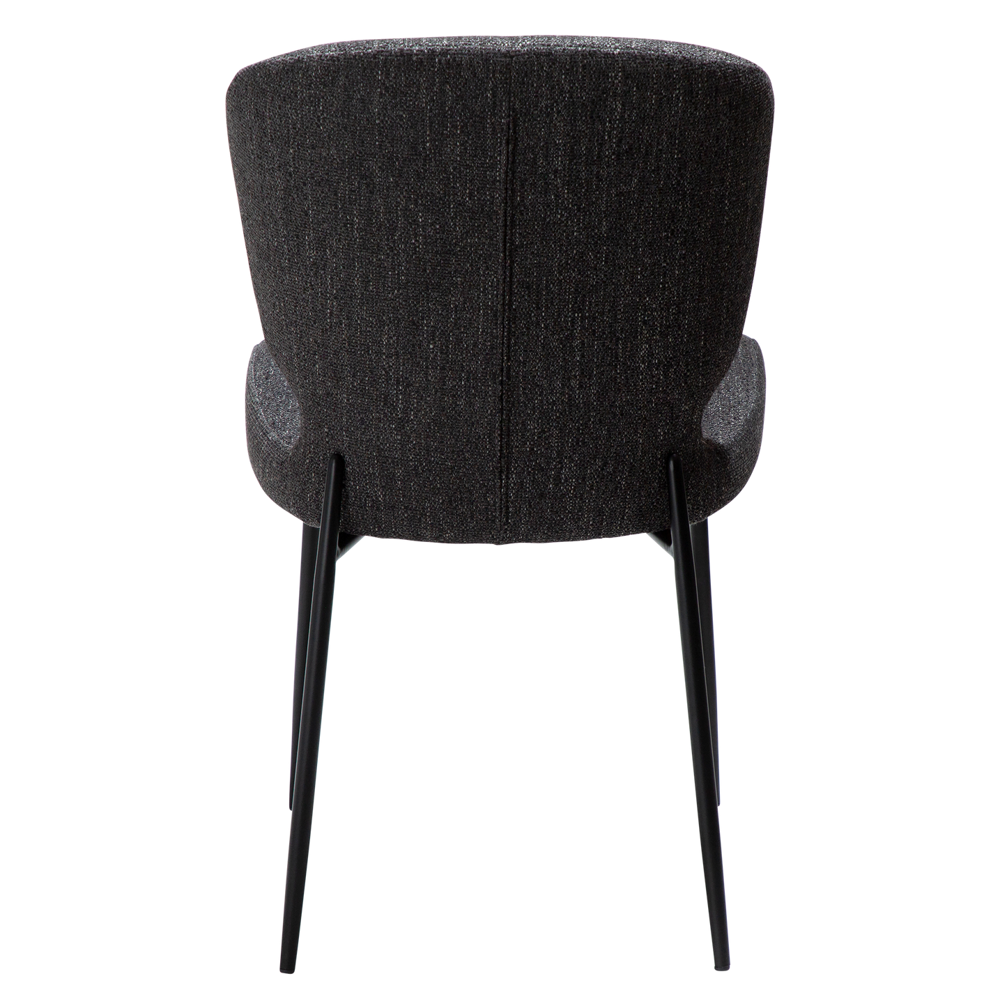[var:Bezug=rabenschwarz schwarz Bouclé-Stoff mit schwarzen Metallbeinen] GLORY Stuhl