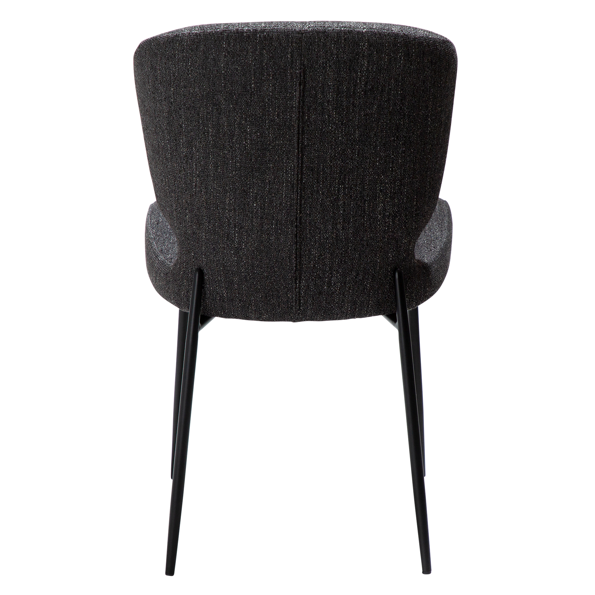 [var:Bezug=rabenschwarz schwarz Bouclé-Stoff mit schwarzen Metallbeinen] GLORY Stuhl