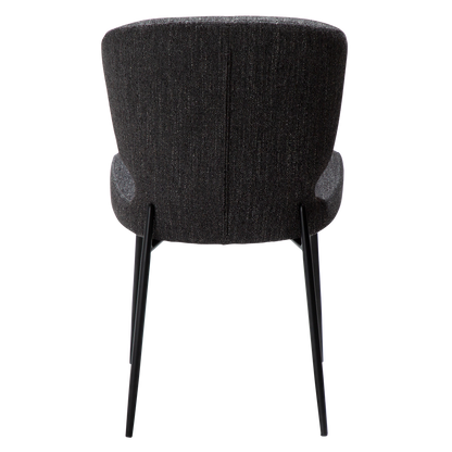 [var:Bezug=rabenschwarz schwarz Bouclé-Stoff mit schwarzen Metallbeinen] GLORY Stuhl