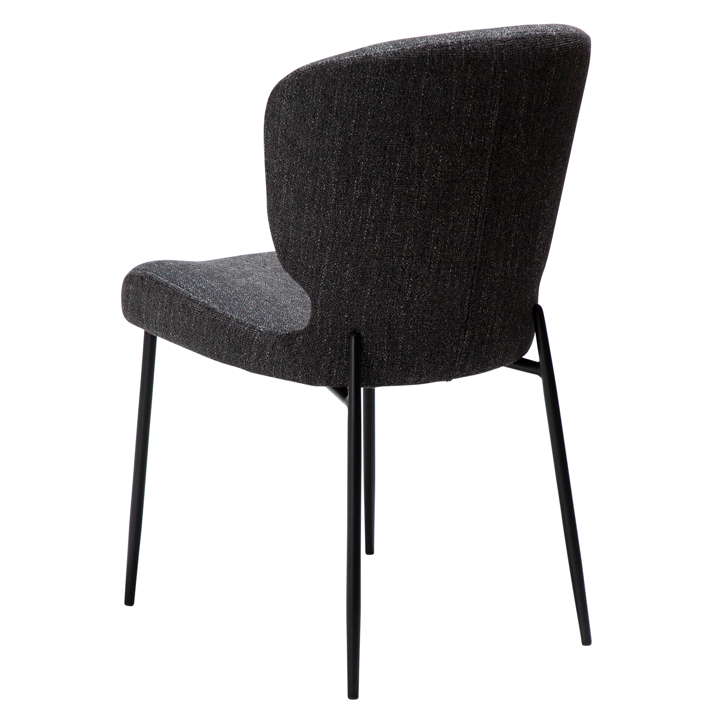 [var:Bezug=rabenschwarz schwarz Bouclé-Stoff mit schwarzen Metallbeinen] GLORY Stuhl