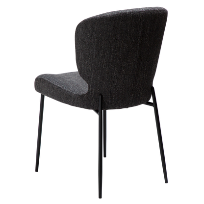 [var:Bezug=rabenschwarz schwarz Bouclé-Stoff mit schwarzen Metallbeinen] GLORY Stuhl
