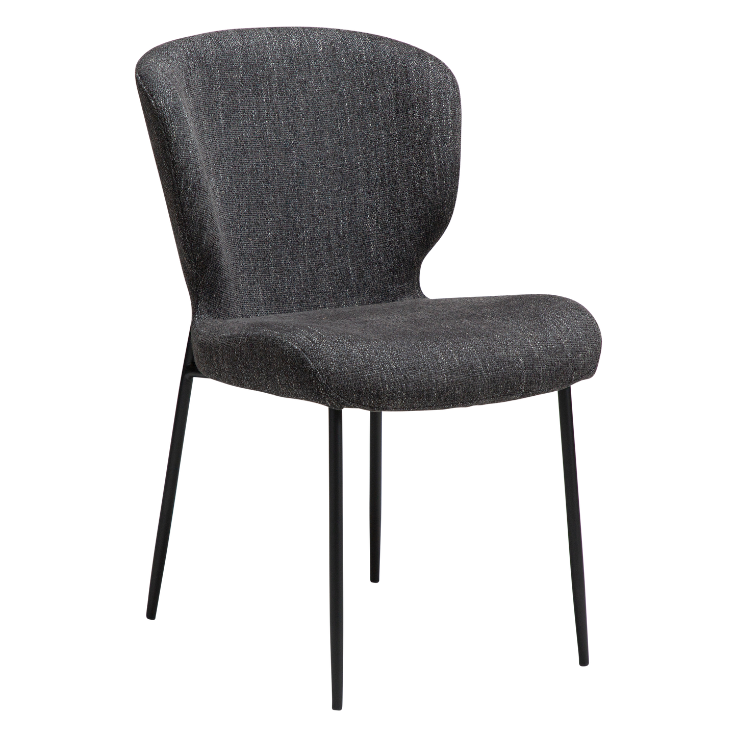 [var:Bezug=Raben schwarzes Bouclé-Gewebe mit schwarzen Beinen] GLORY Stuhl