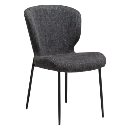 [var:Bezug=Raben schwarzes Bouclé-Gewebe mit schwarzen Beinen] GLORY Stuhl