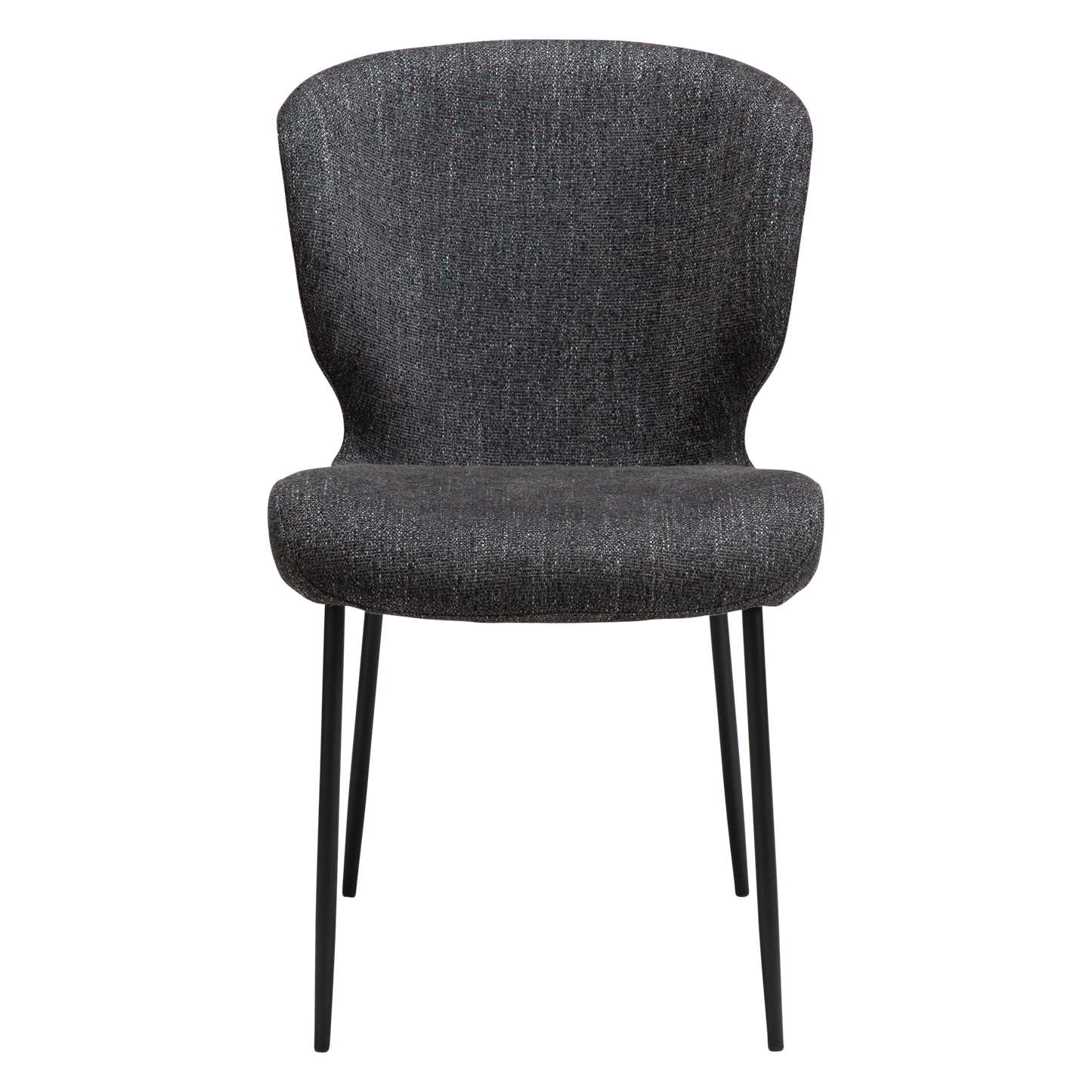 [var:Bezug=Raben schwarzes Bouclé-Gewebe mit schwarzen Beinen] GLORY Stuhl