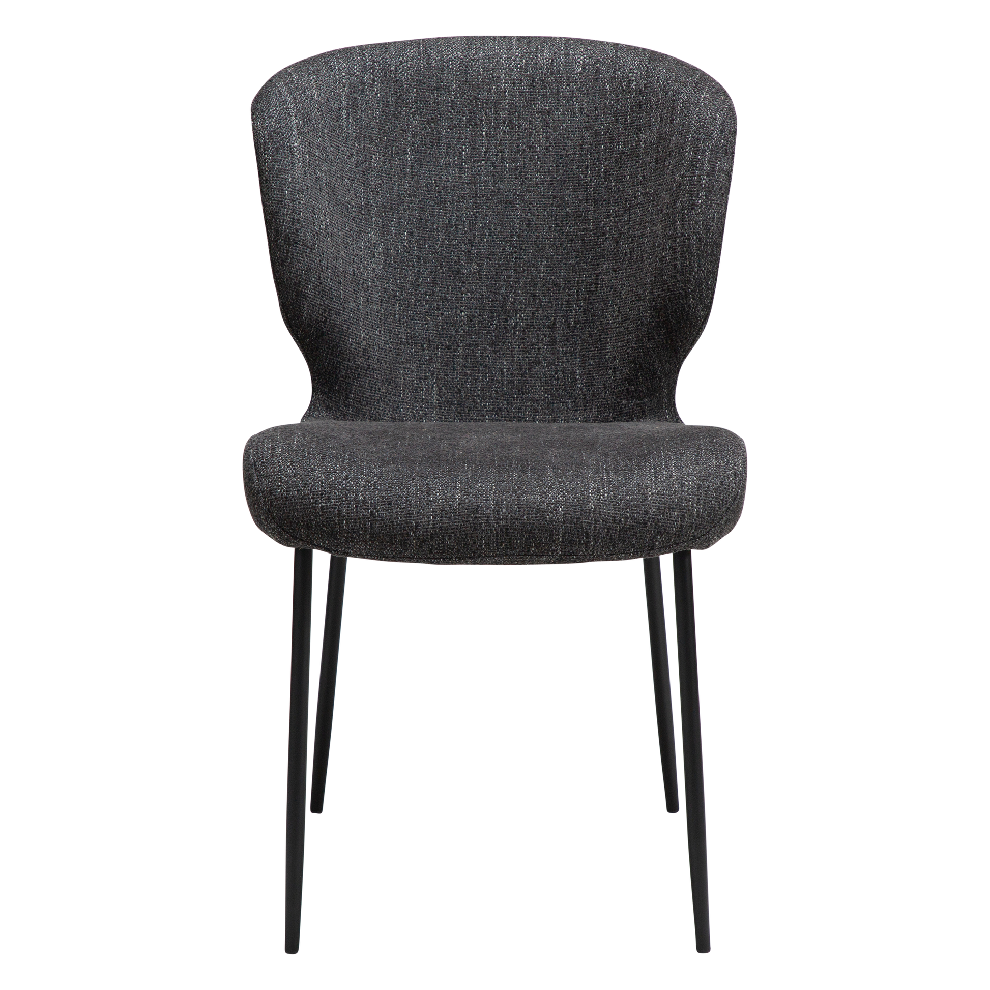 [var:Bezug=Raben schwarzes Bouclé-Gewebe mit schwarzen Beinen] GLORY Stuhl