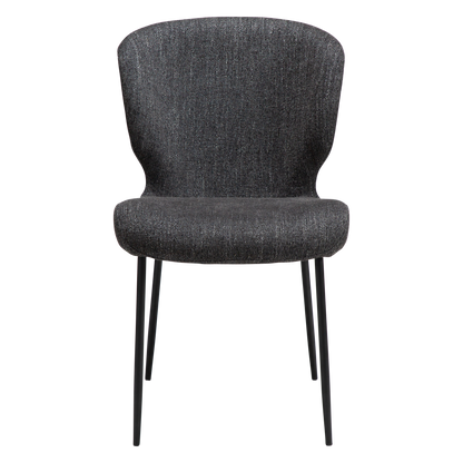 [var:Bezug=Raben schwarzes Bouclé-Gewebe mit schwarzen Beinen] GLORY Stuhl