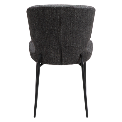 [var:Bezug=Raben schwarzes Bouclé-Gewebe mit schwarzen Beinen] GLORY Stuhl