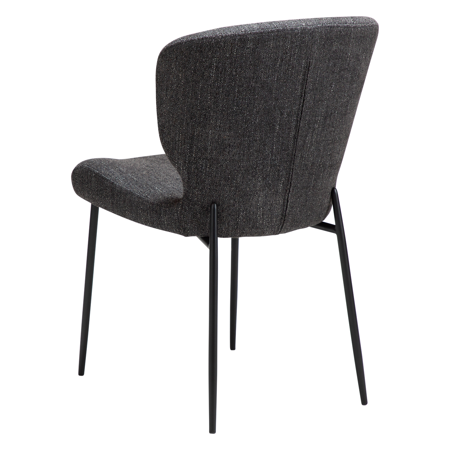 [var:Bezug=Raben schwarzes Bouclé-Gewebe mit schwarzen Beinen] GLORY Stuhl