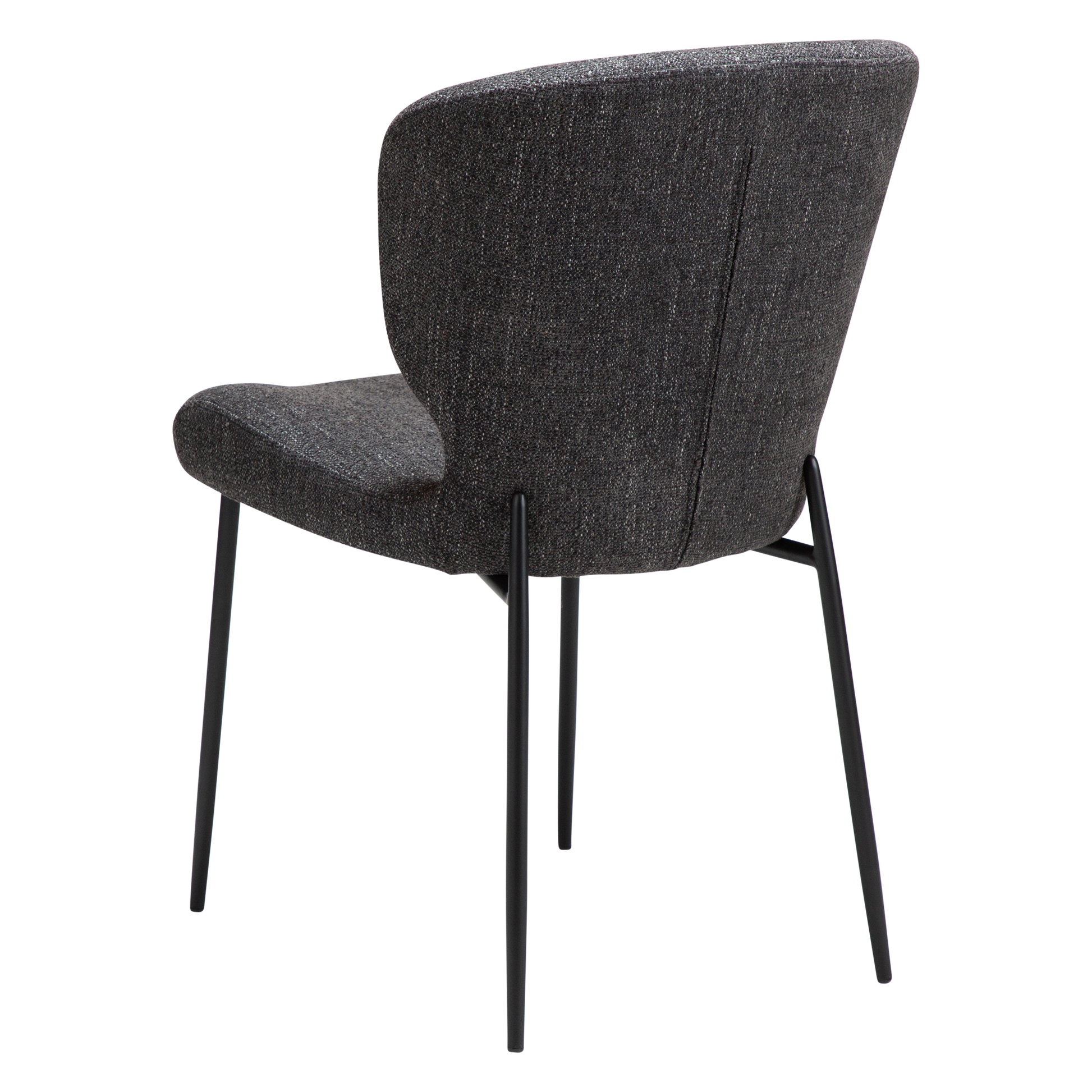 [var:Bezug=Raben schwarzes Bouclé-Gewebe mit schwarzen Beinen] GLORY Stuhl