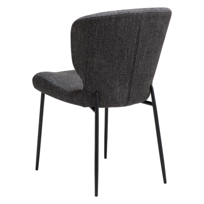 [var:Bezug=Raben schwarzes Bouclé-Gewebe mit schwarzen Beinen] GLORY Stuhl