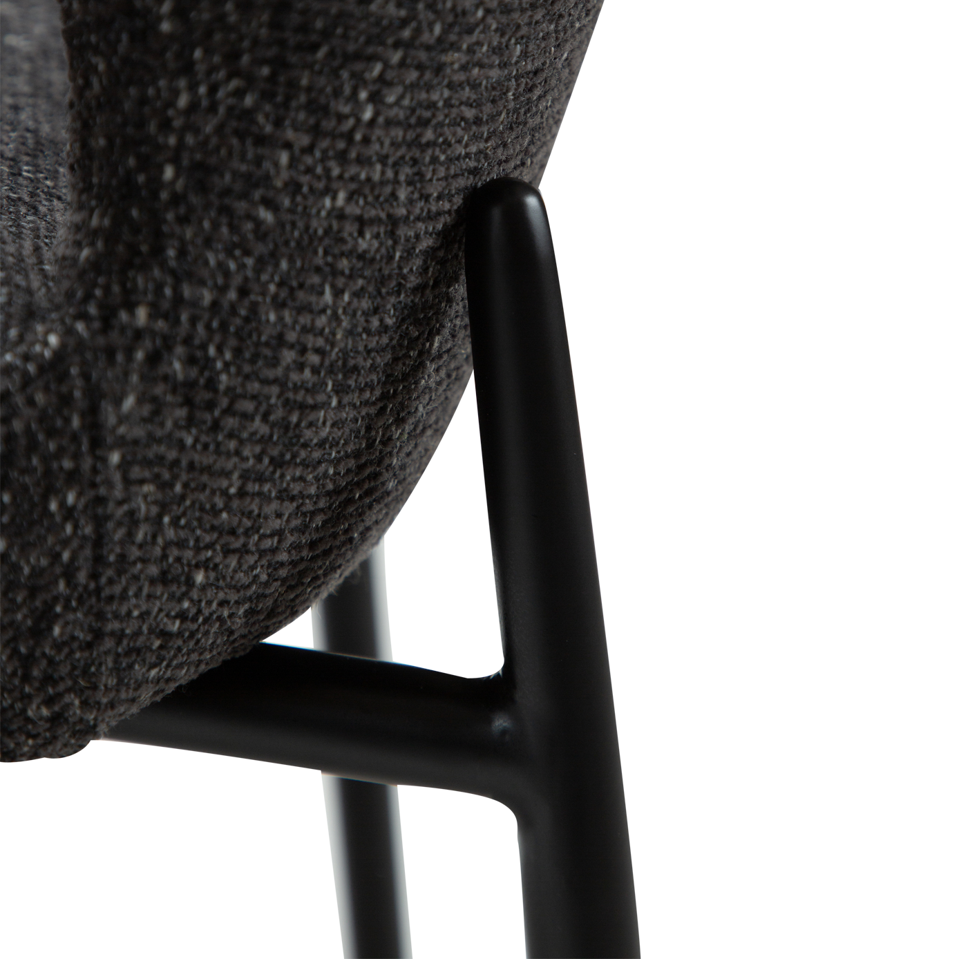 [var:Bezug=Raben schwarzes Bouclé-Gewebe mit schwarzen Beinen] GLORY Stuhl