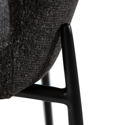 [var:Bezug=Raben schwarzes Bouclé-Gewebe mit schwarzen Beinen] GLORY Stuhl