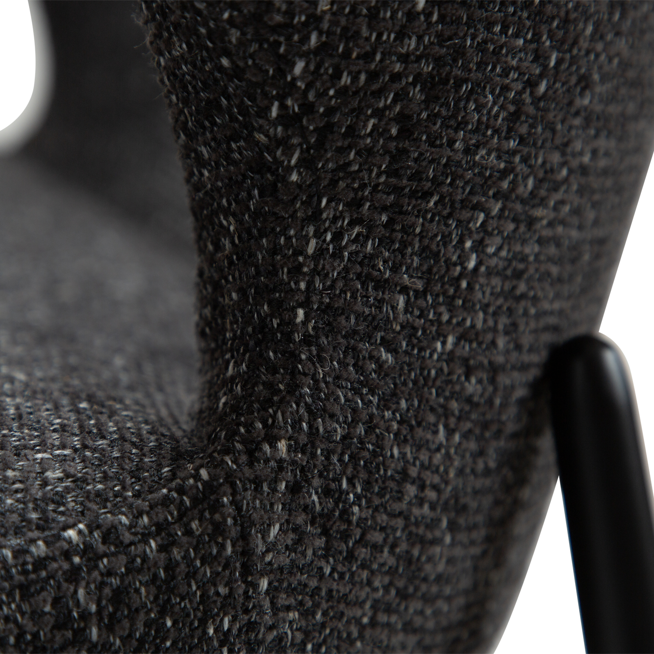[var:Bezug=Raben schwarzes Bouclé-Gewebe mit schwarzen Beinen] GLORY Stuhl