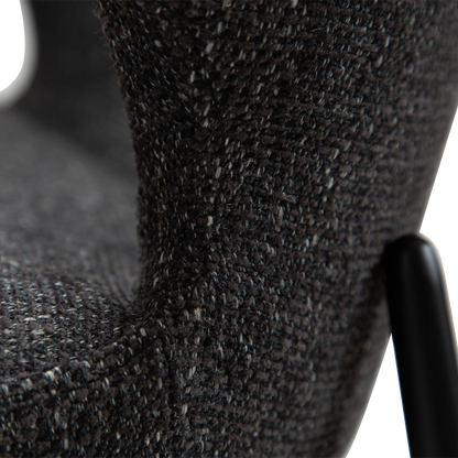 [var:Bezug=Raben schwarzes Bouclé-Gewebe mit schwarzen Beinen] GLORY Stuhl