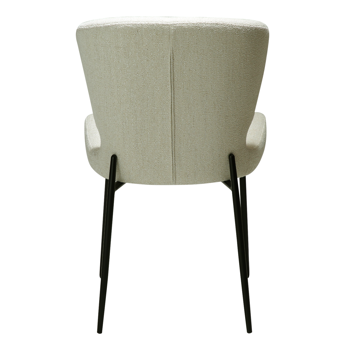 [var:Bezug=Simply beige Bouclé-Stoff mit schwarzen Metallbeinen] GLORY Stuhl