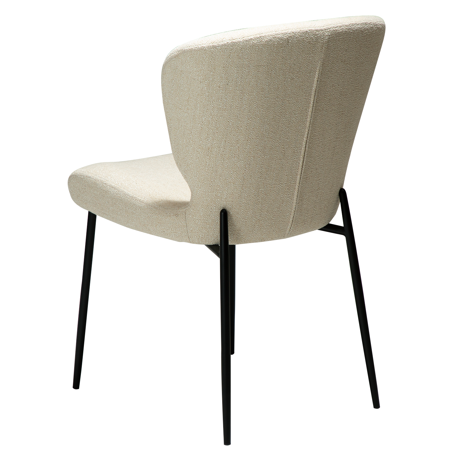 [var:Bezug=Simply beige Bouclé-Stoff mit schwarzen Metallbeinen] GLORY Stuhl