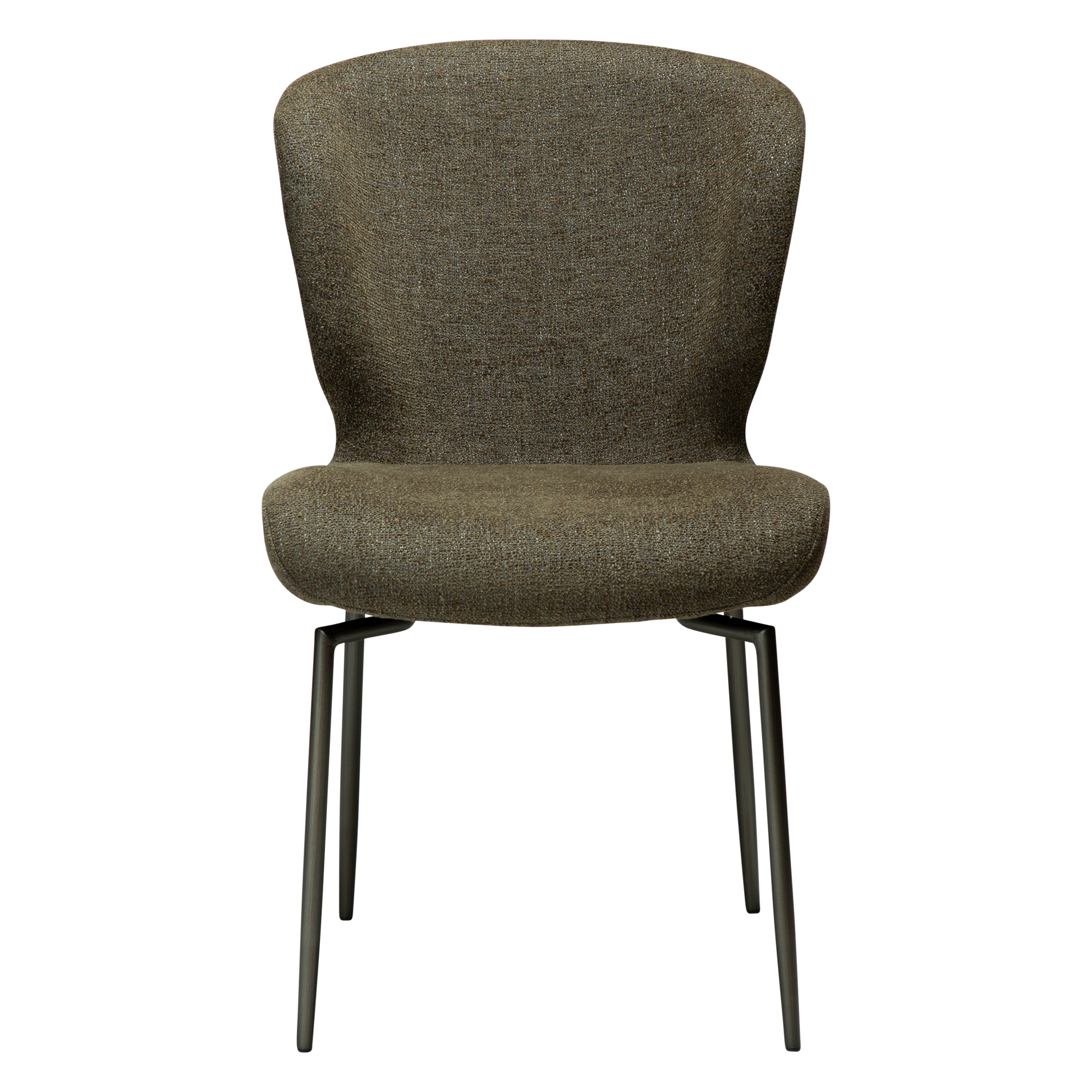 [var:Bezug=Dunkelolivfarbener Bouclé-Stoff mit antiken Zinn-Schwenkbeinen] GLORY Drehstuhl