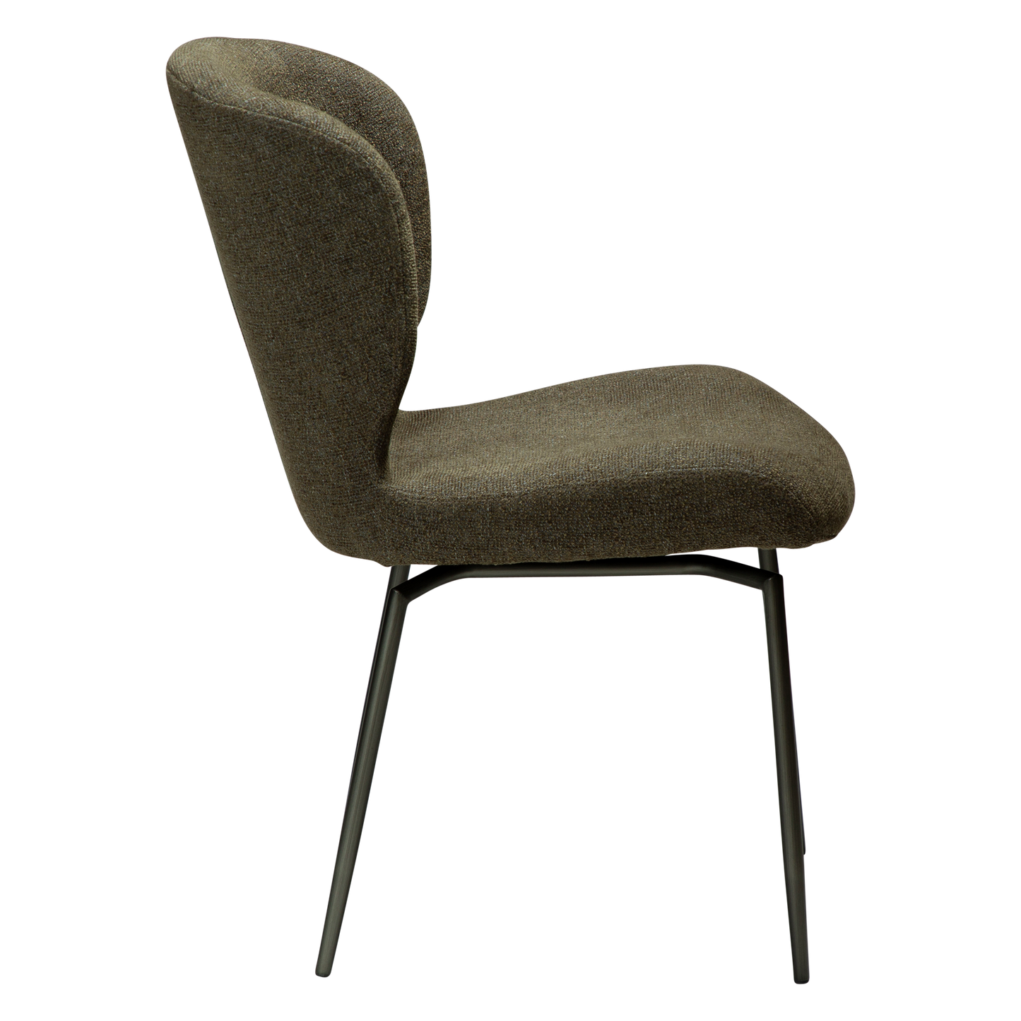 [var:Bezug=Dunkelolivfarbener Bouclé-Stoff mit antiken Zinn-Schwenkbeinen] GLORY Drehstuhl