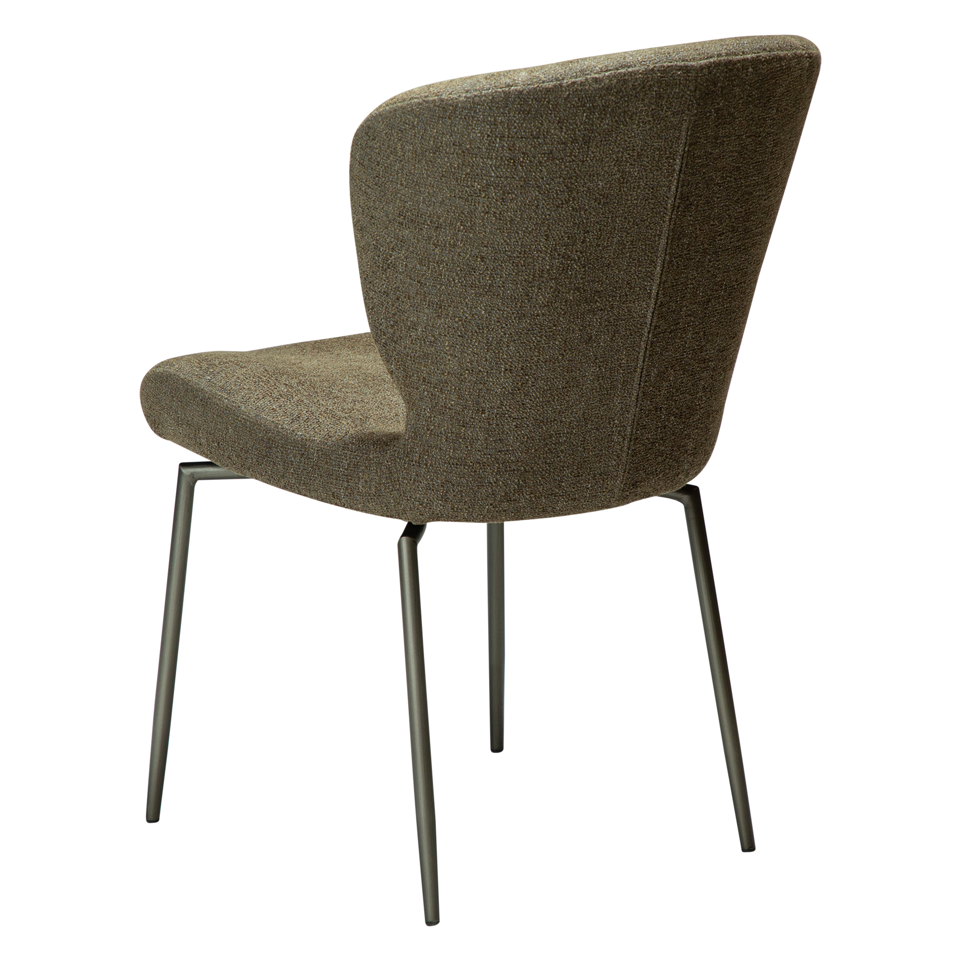 [var:Bezug=Dunkelolivfarbener Bouclé-Stoff mit antiken Zinn-Schwenkbeinen] GLORY Drehstuhl