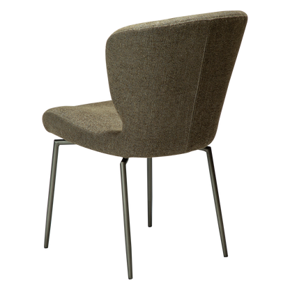 [var:Bezug=Dunkelolivfarbener Bouclé-Stoff mit antiken Zinn-Schwenkbeinen] GLORY Drehstuhl